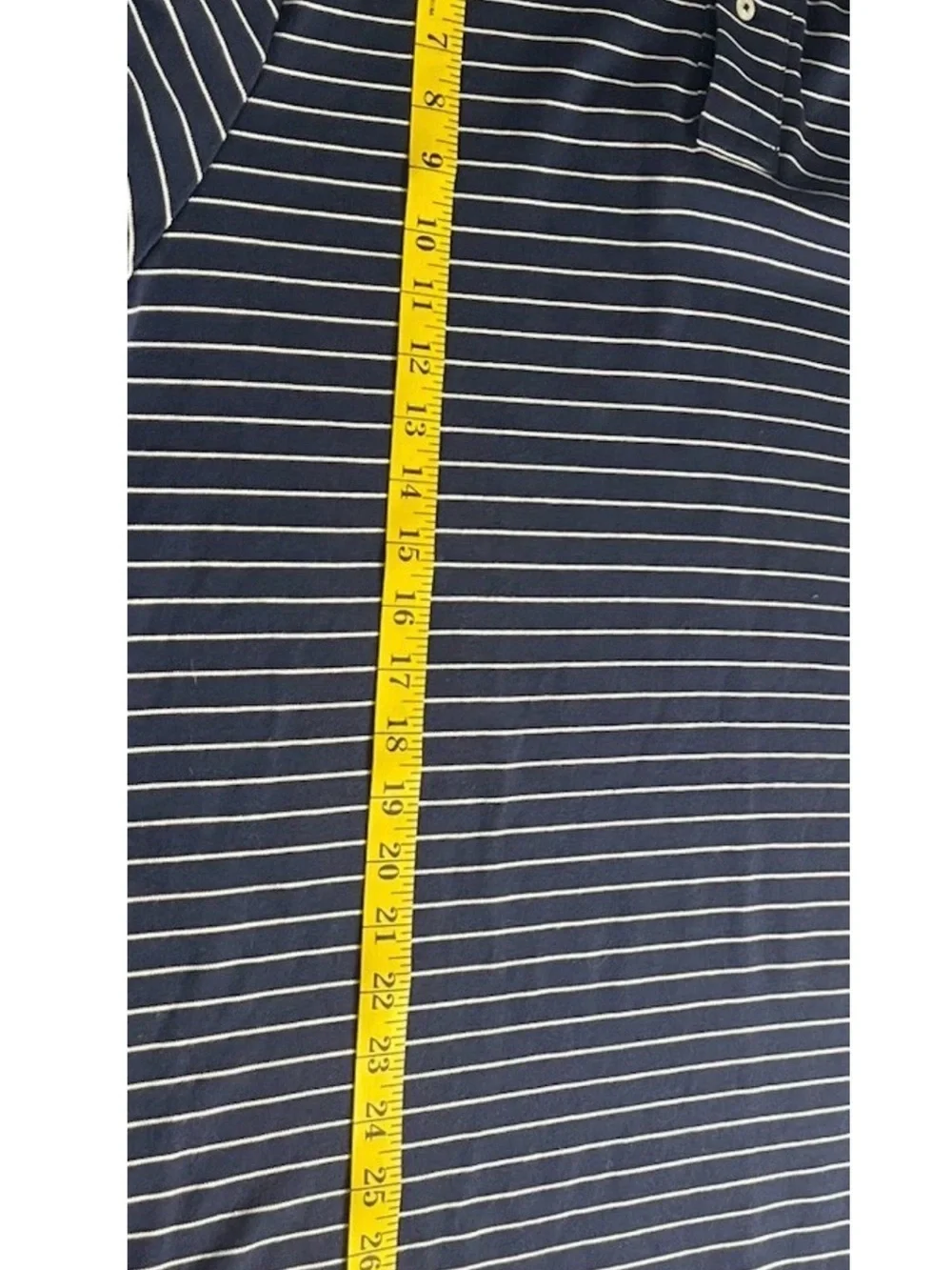 Ralph Lauren Navy and White Striped Polo Shirt